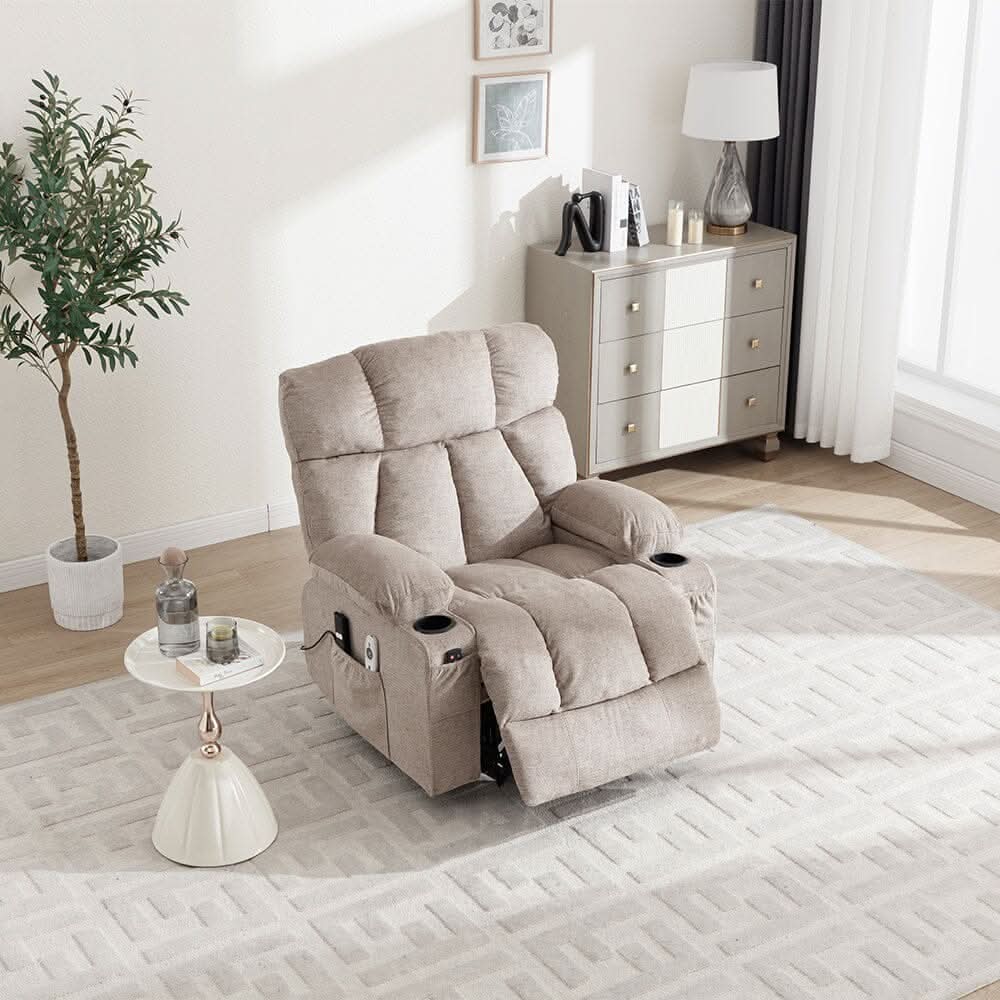 Electric Recliner Chair (Model 02) with Massage Heating Function and Cup Holders