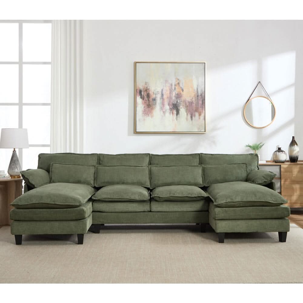 Modular Sofa with Chenille Upholstery and Customizable Configuration