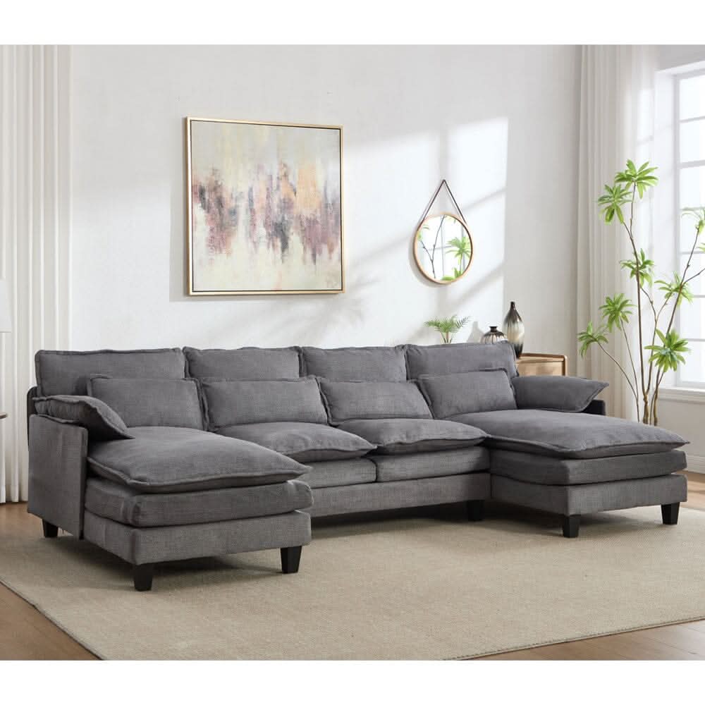 Modular Sofa with Chenille Upholstery and Customizable Configuration