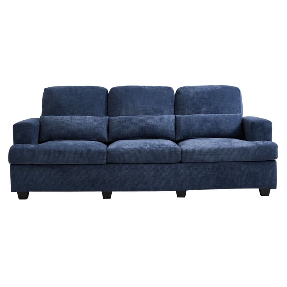Three-Seater Sofa with Chenille Upholstery and Plush Cushioning