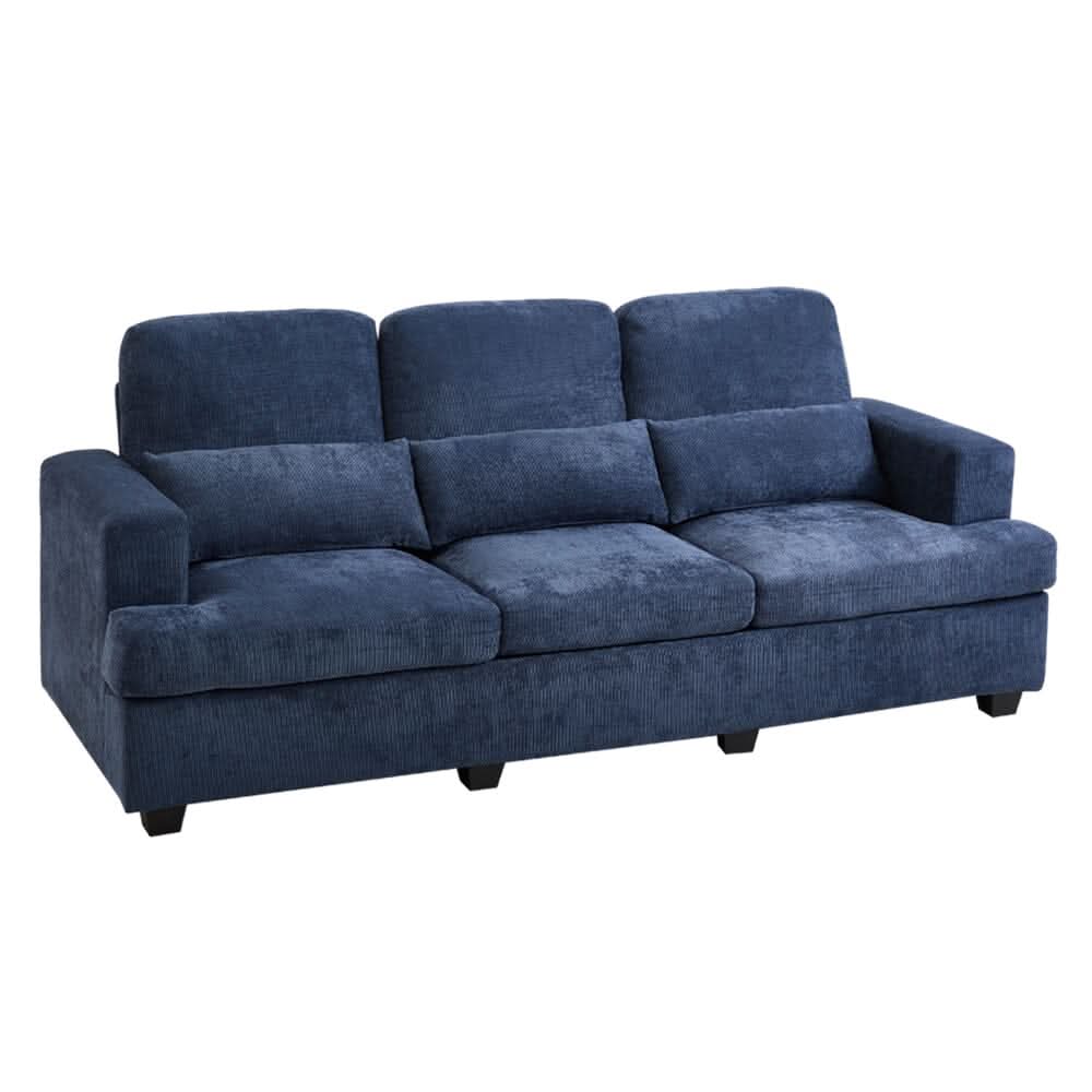 Three-Seater Sofa with Chenille Upholstery and Plush Cushioning