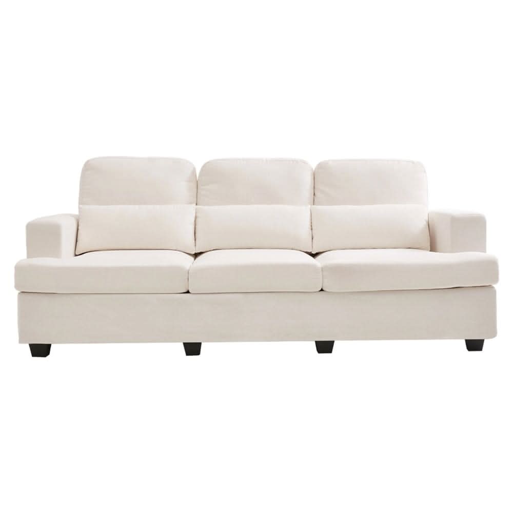 Three-Seater Sofa with Chenille Upholstery and Plush Cushioning