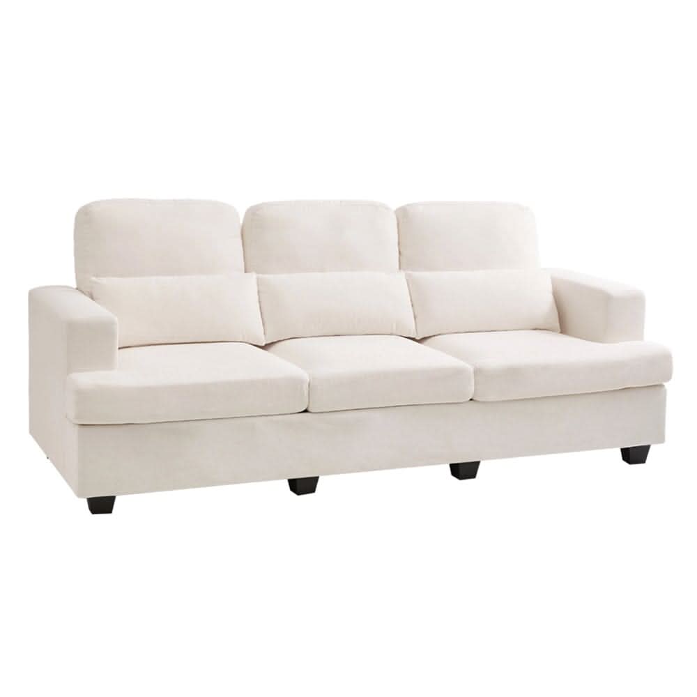 Three-Seater Sofa with Chenille Upholstery and Plush Cushioning