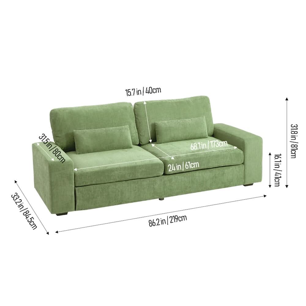Two-Seater Sofa with Chenille Upholstery and Plush Cushioning