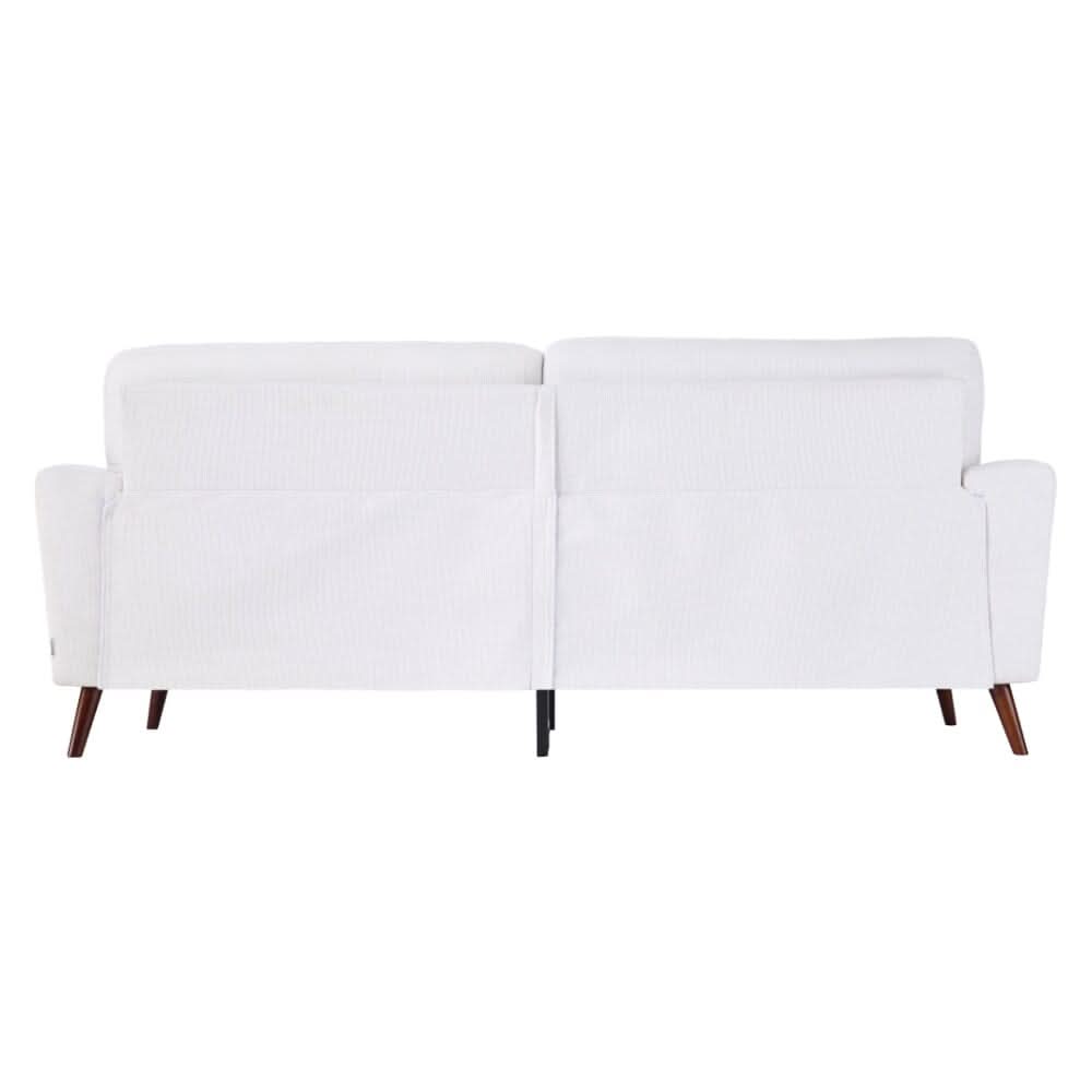 Two-Seater Sofa with Chenille Upholstery and Painted Wooden Legs