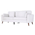 Two-Seater Sofa with Chenille Upholstery and Painted Wooden Legs