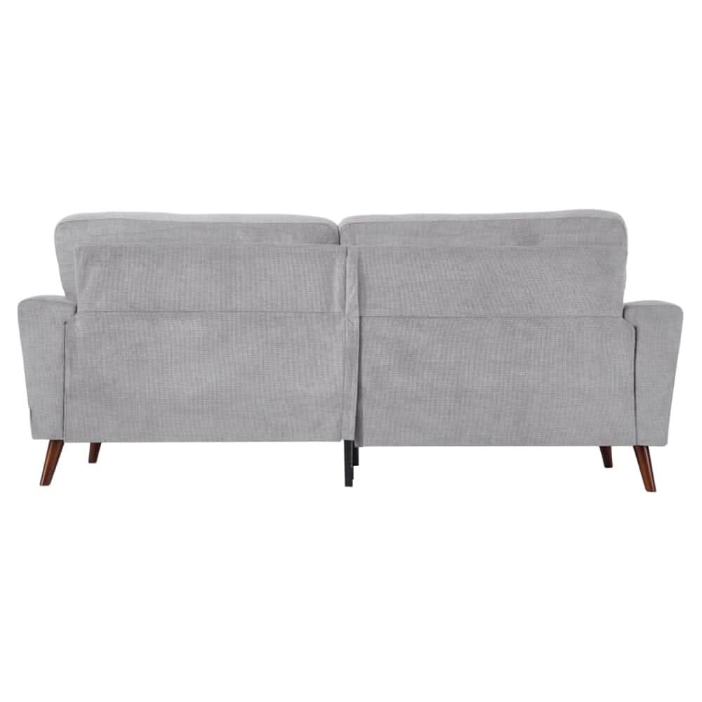 Two-Seater Sofa with Chenille Upholstery and Painted Wooden Legs
