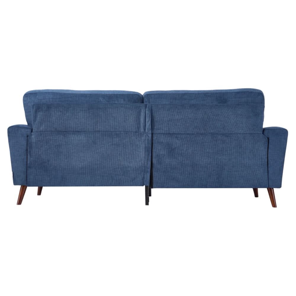 Two-Seater Sofa with Chenille Upholstery and Painted Wooden Legs