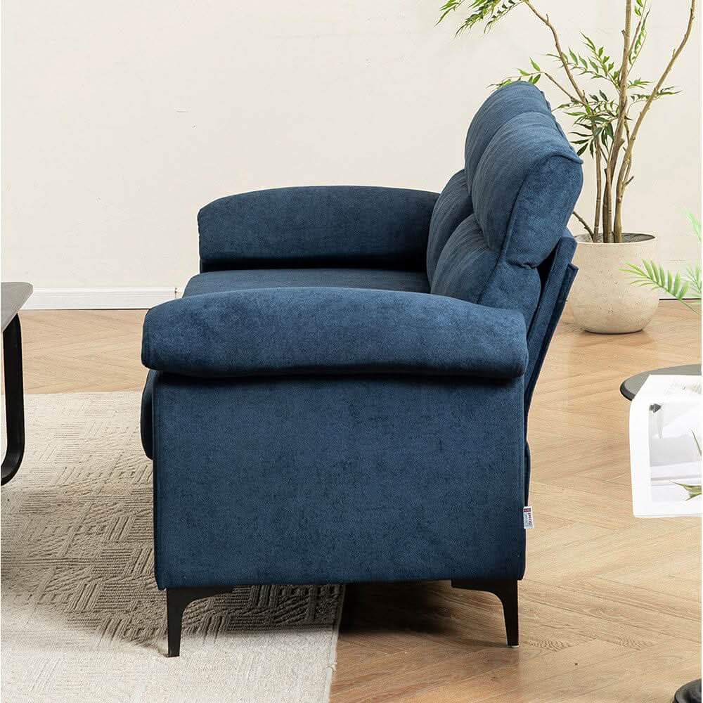 Chenille Sofa with Gold Plated Feet and Sturdy Metal Legs