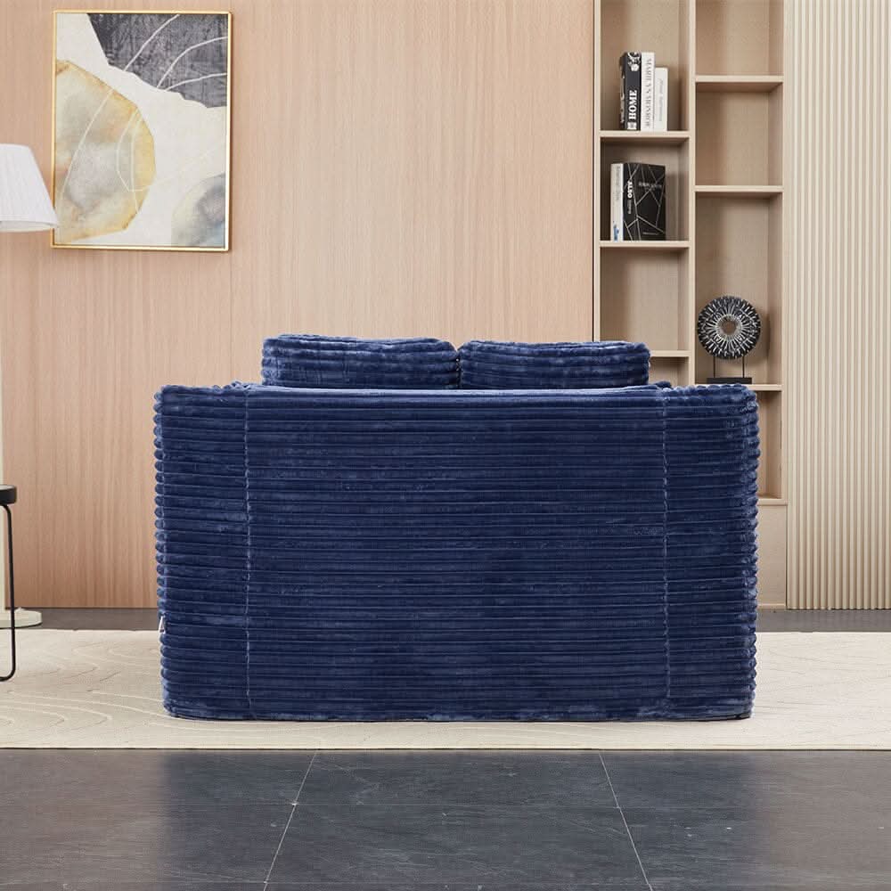 Convertible Sofa Bed with Corduroy Upholstery Cup Holder and Cushions