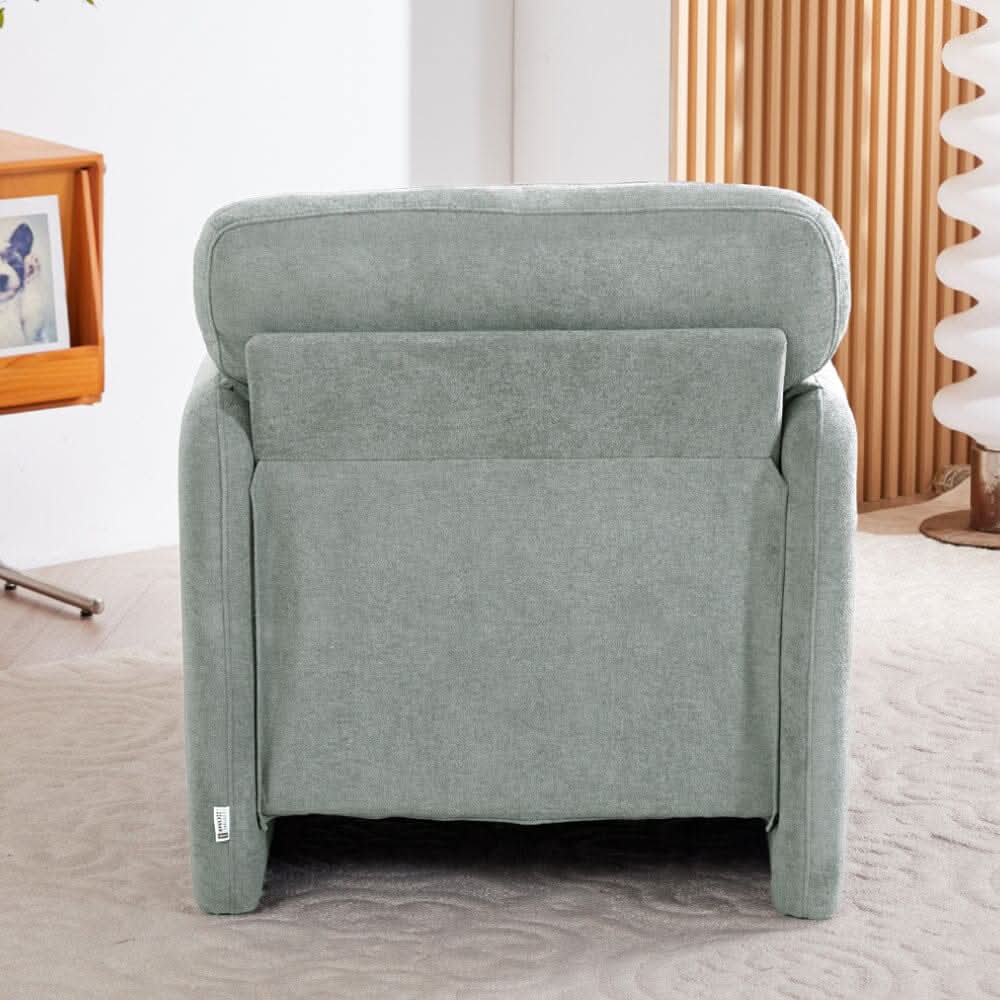Chenille Single Sofa with Ottoman Adjustable Foot Nails Compact UK Design