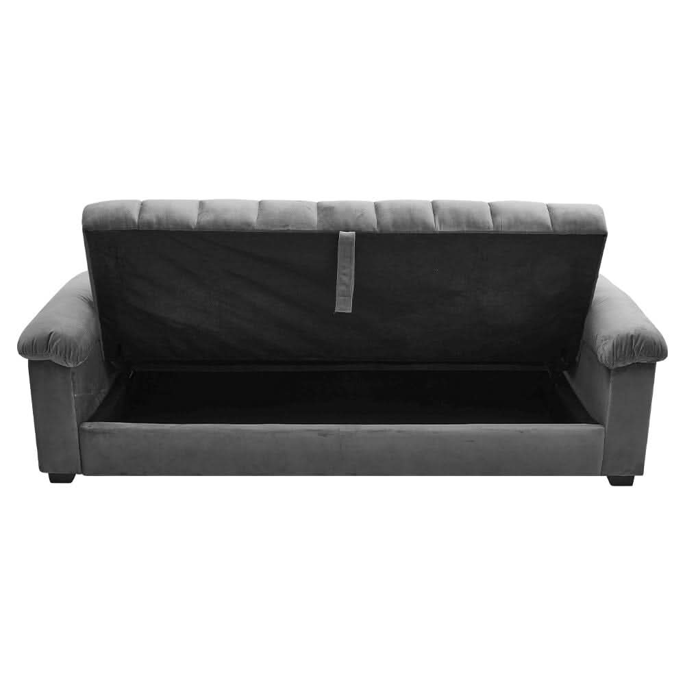 Grey Channel Sleeper Sofa Bed