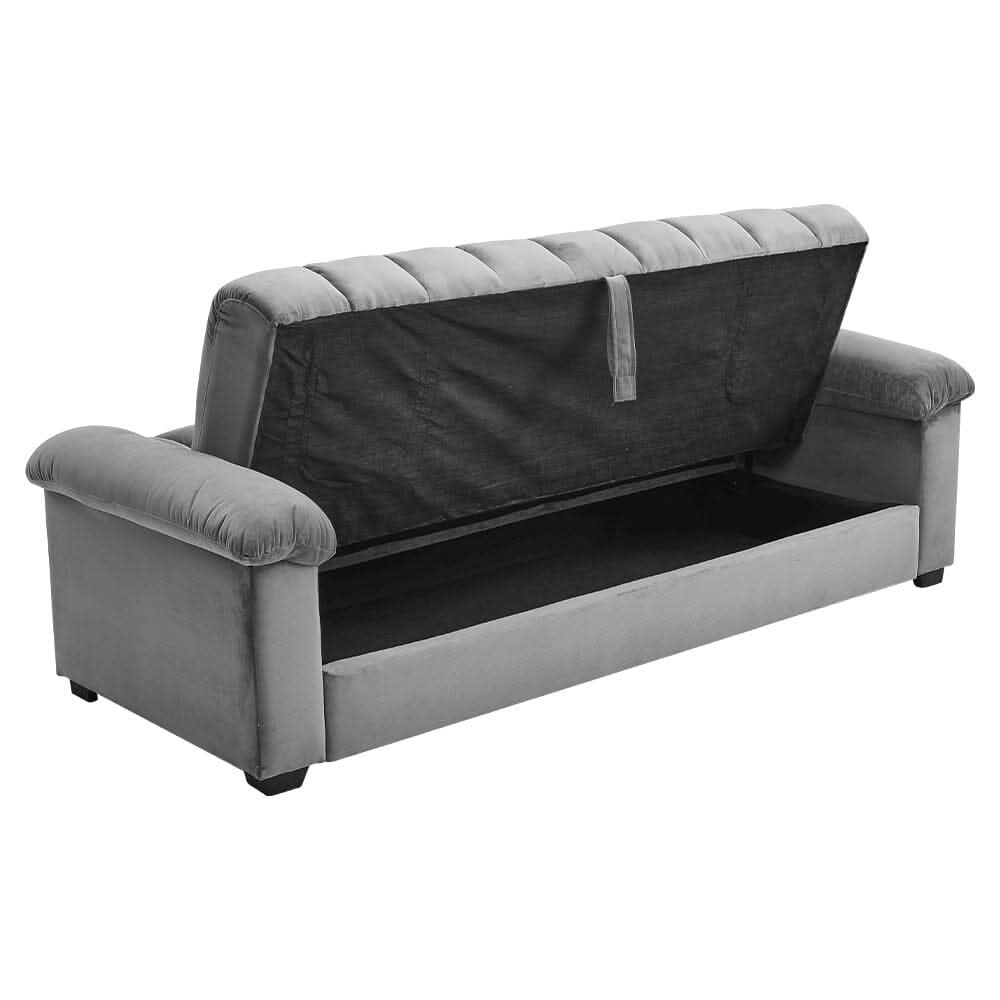 Grey Channel Sleeper Sofa Bed