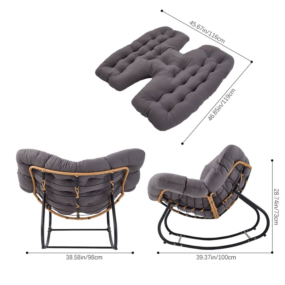Large Oversized Nest Rocking Chair with Tufted Cushion Collection
