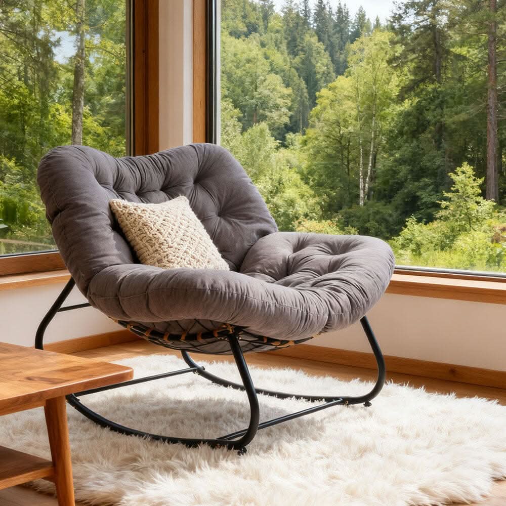 Large Oversized Nest Rocking Chair with Tufted Cushion Collection