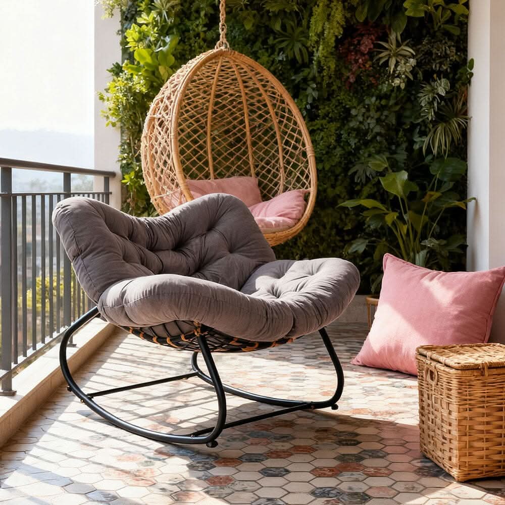 Large Oversized Nest Rocking Chair with Tufted Cushion Collection