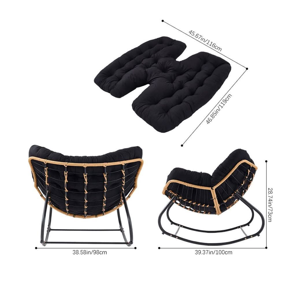 Large Oversized Nest Rocking Chair with Tufted Cushion Collection