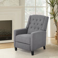 Single Recliner Sofa Chair Adjustable 140° Grey Fine Linen Wood Legs