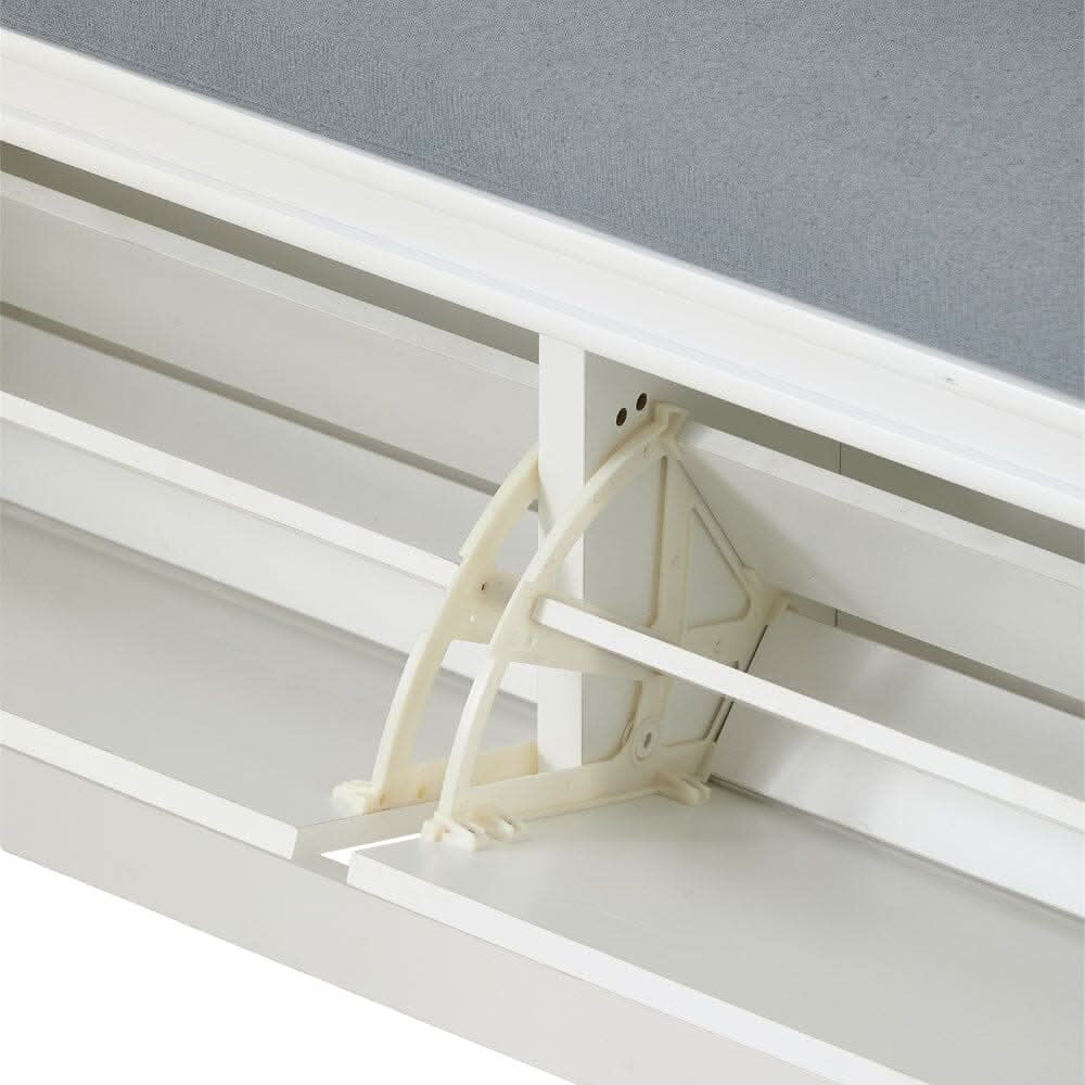 White 2-Door Shoe Storage Bench With Padded Seat British Hallway Organiser