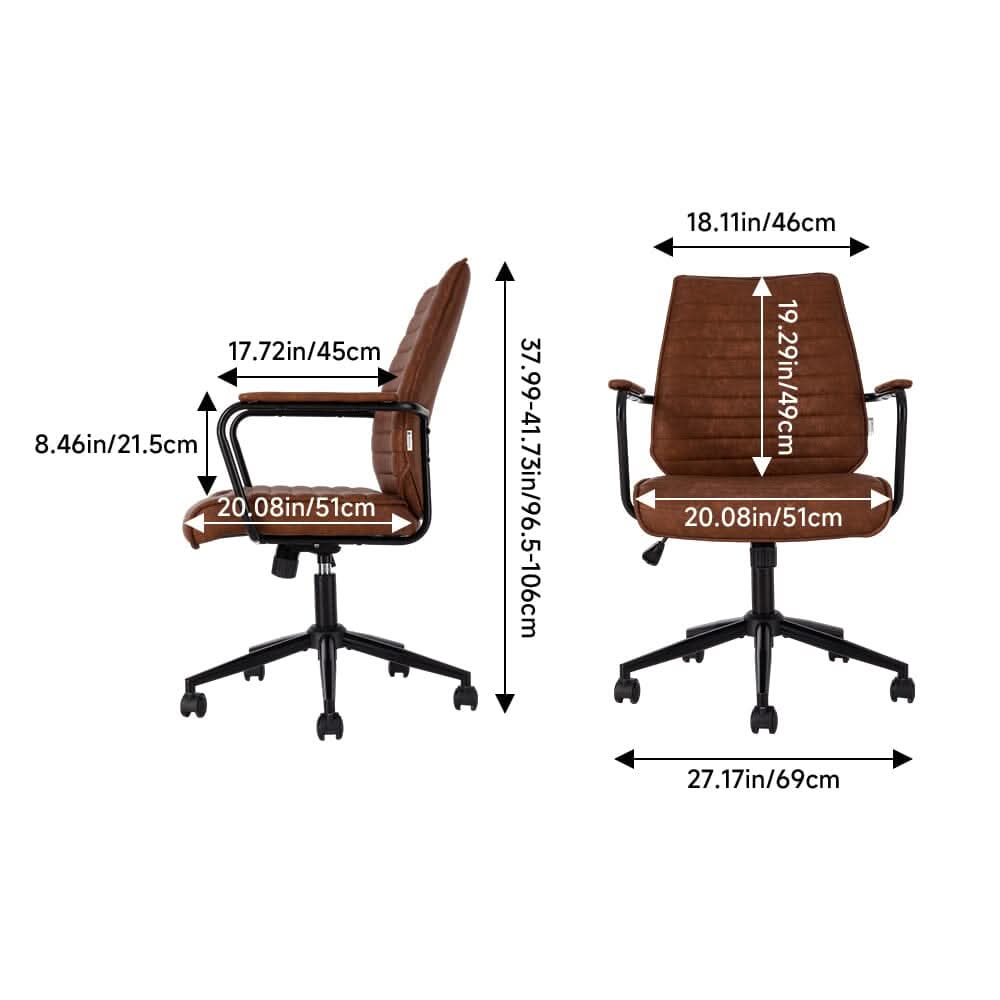 Vintage Executive Office Chair with PU Leather or Chenille Upholstery