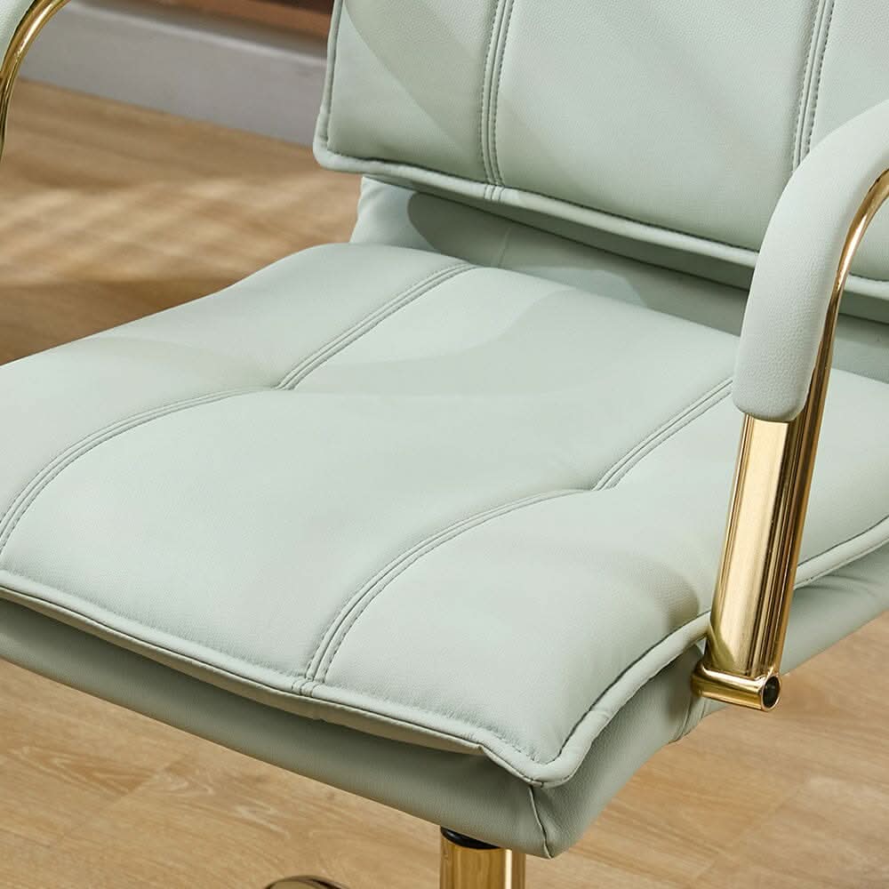 Modern Mid-Back Office Chair with Gold Frame