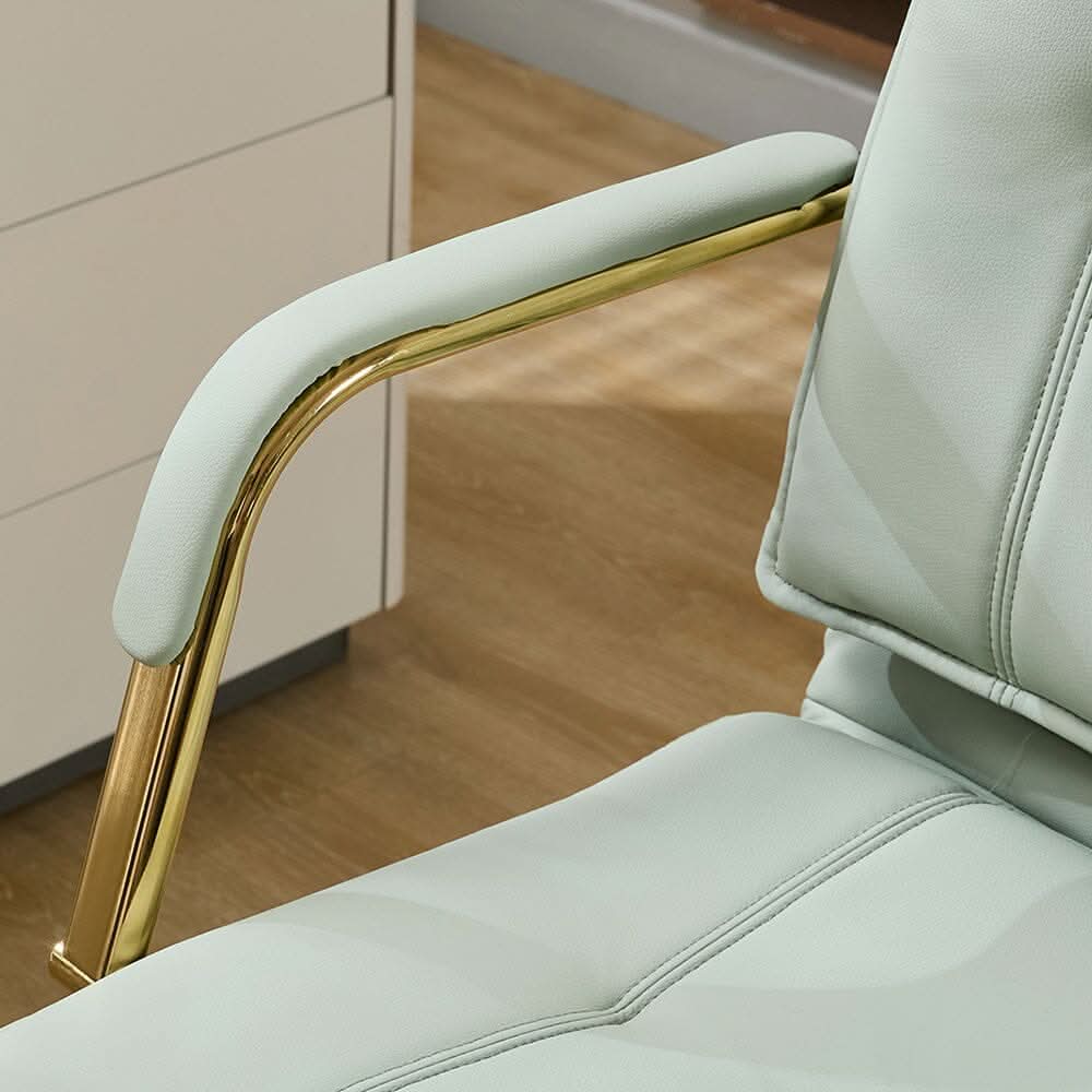 Modern Mid-Back Office Chair with Gold Frame