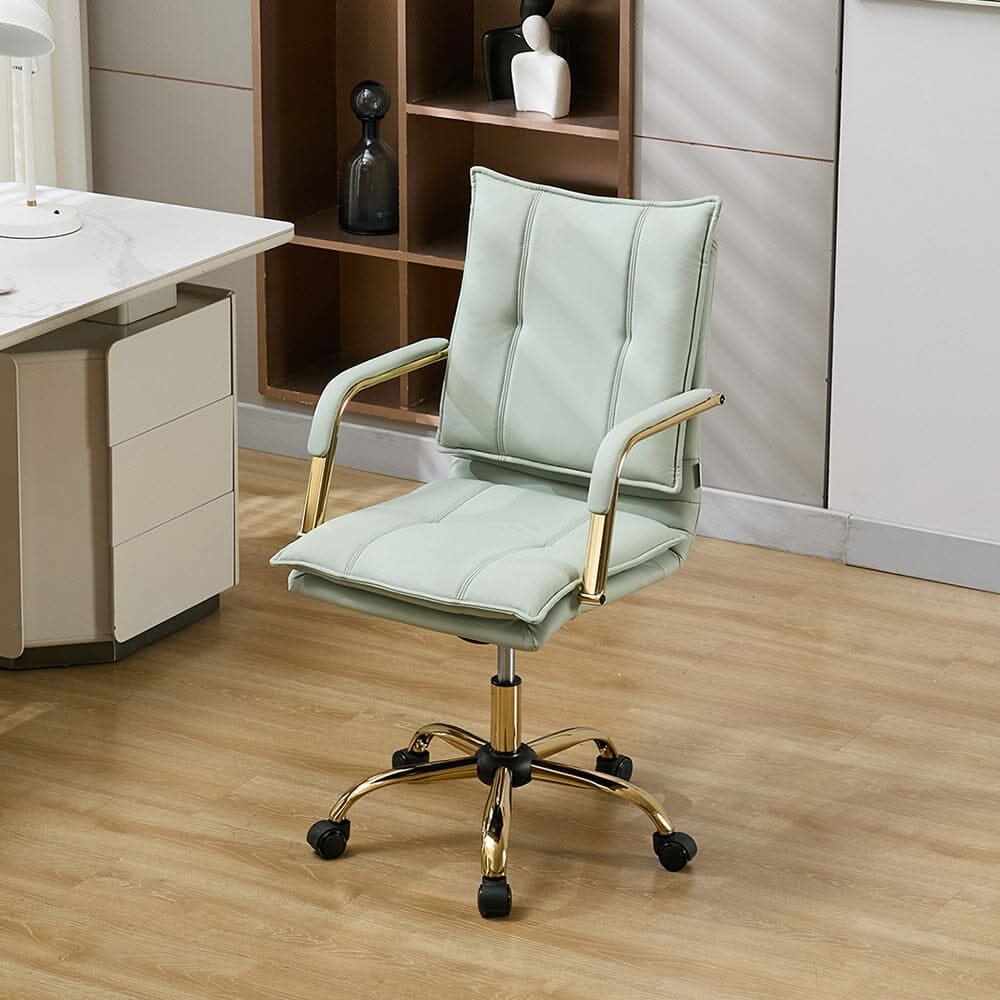 Modern Mid-Back Office Chair with Gold Frame