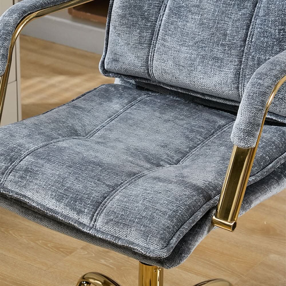 Modern Mid-Back Office Chair with Gold Frame