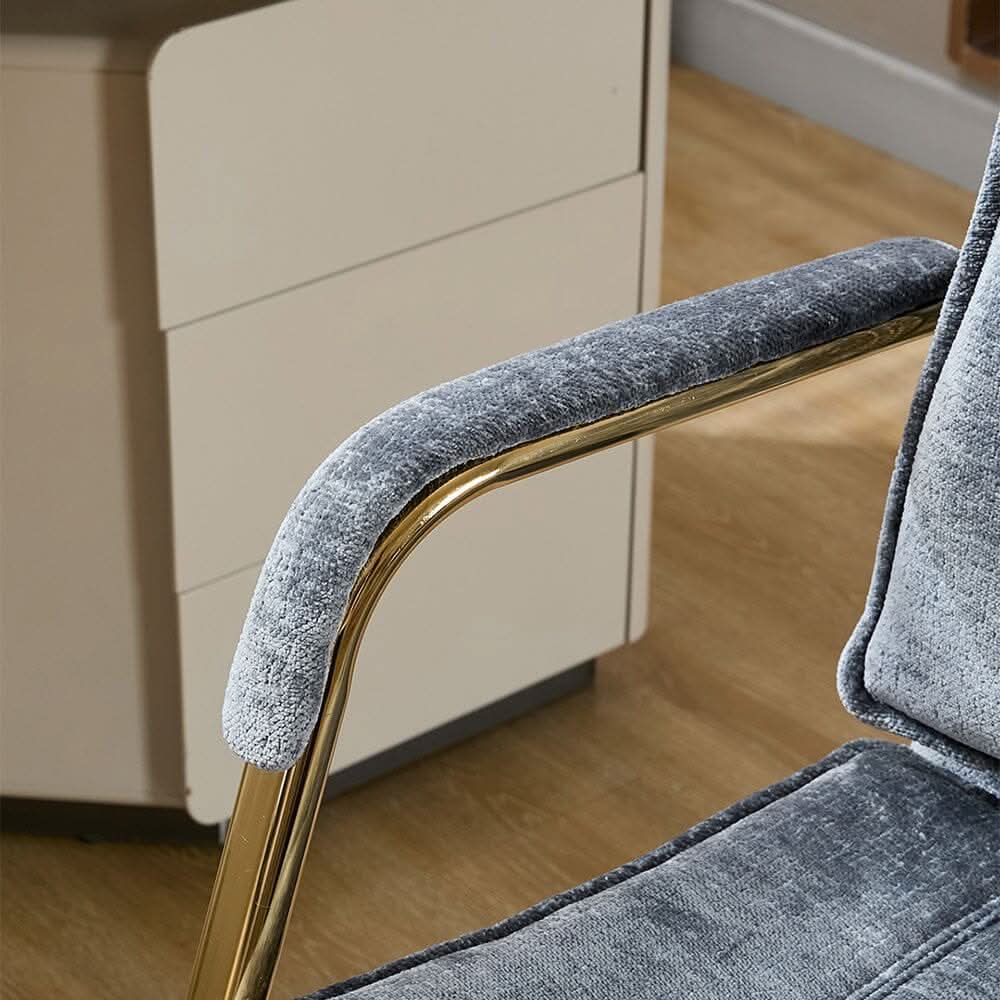 Modern Mid-Back Office Chair with Gold Frame