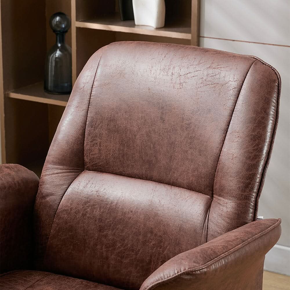 Mid-Back Office Chair with Chrome Base (Retro PU Leather / Chenille)