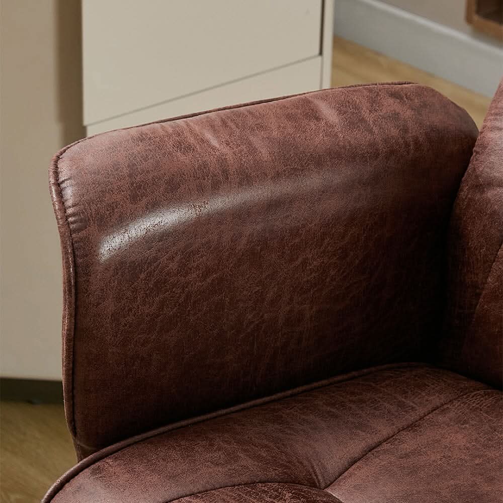 Mid-Back Office Chair with Chrome Base (Retro PU Leather / Chenille)