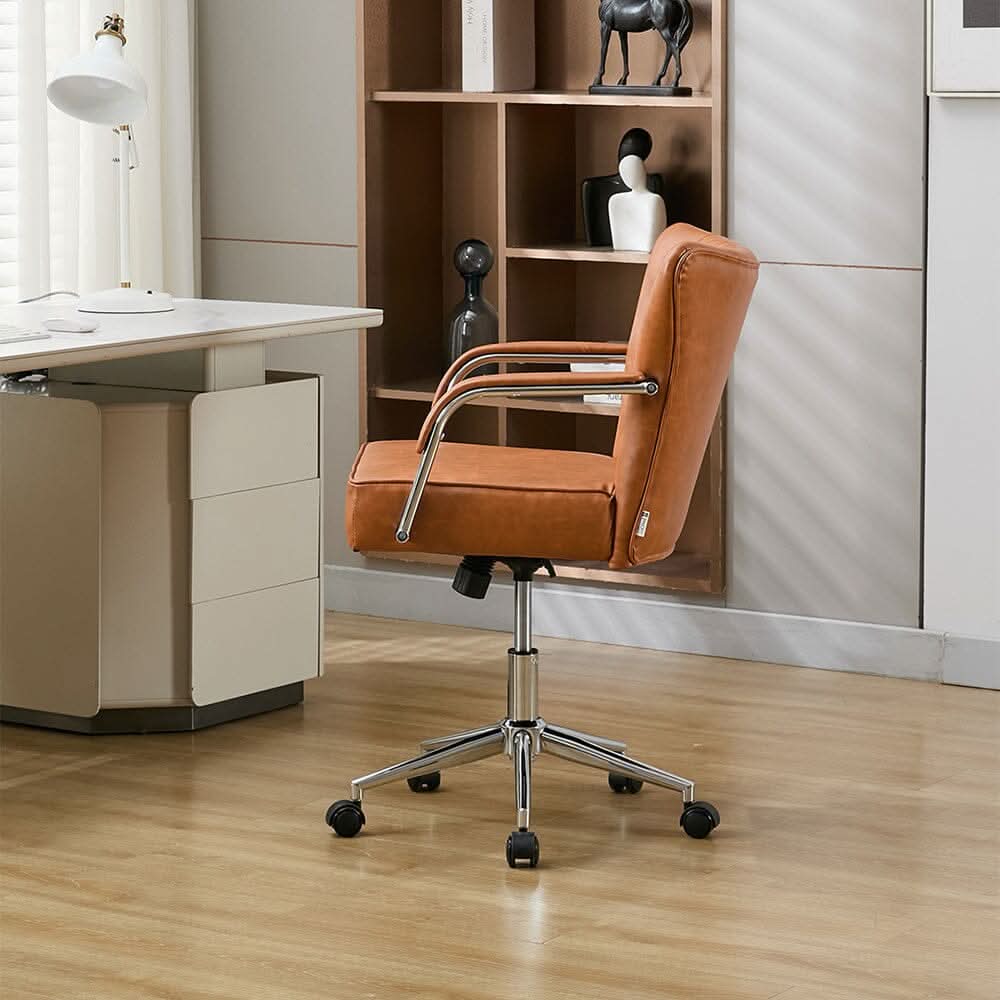 Diamond Tufted Office Chair with Chrome Arms
