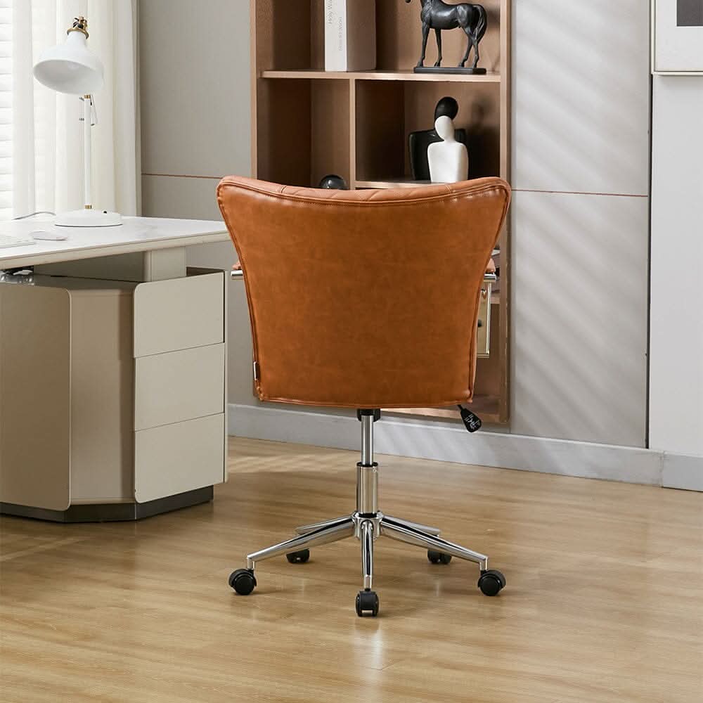 Diamond Tufted Office Chair with Chrome Arms
