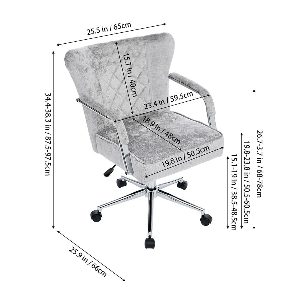 Diamond Tufted Office Chair with Chrome Arms