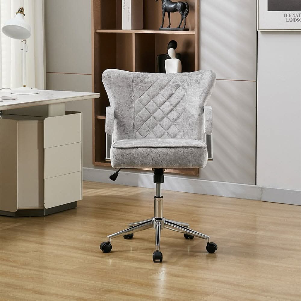 Diamond Tufted Office Chair with Chrome Arms
