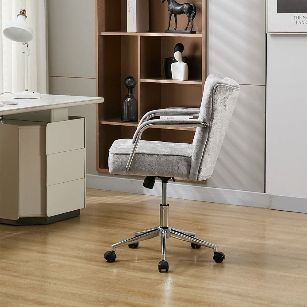 Diamond Tufted Office Chair with Chrome Arms