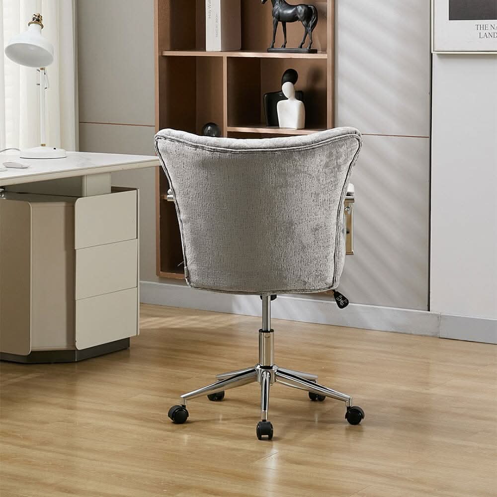 Diamond Tufted Office Chair with Chrome Arms