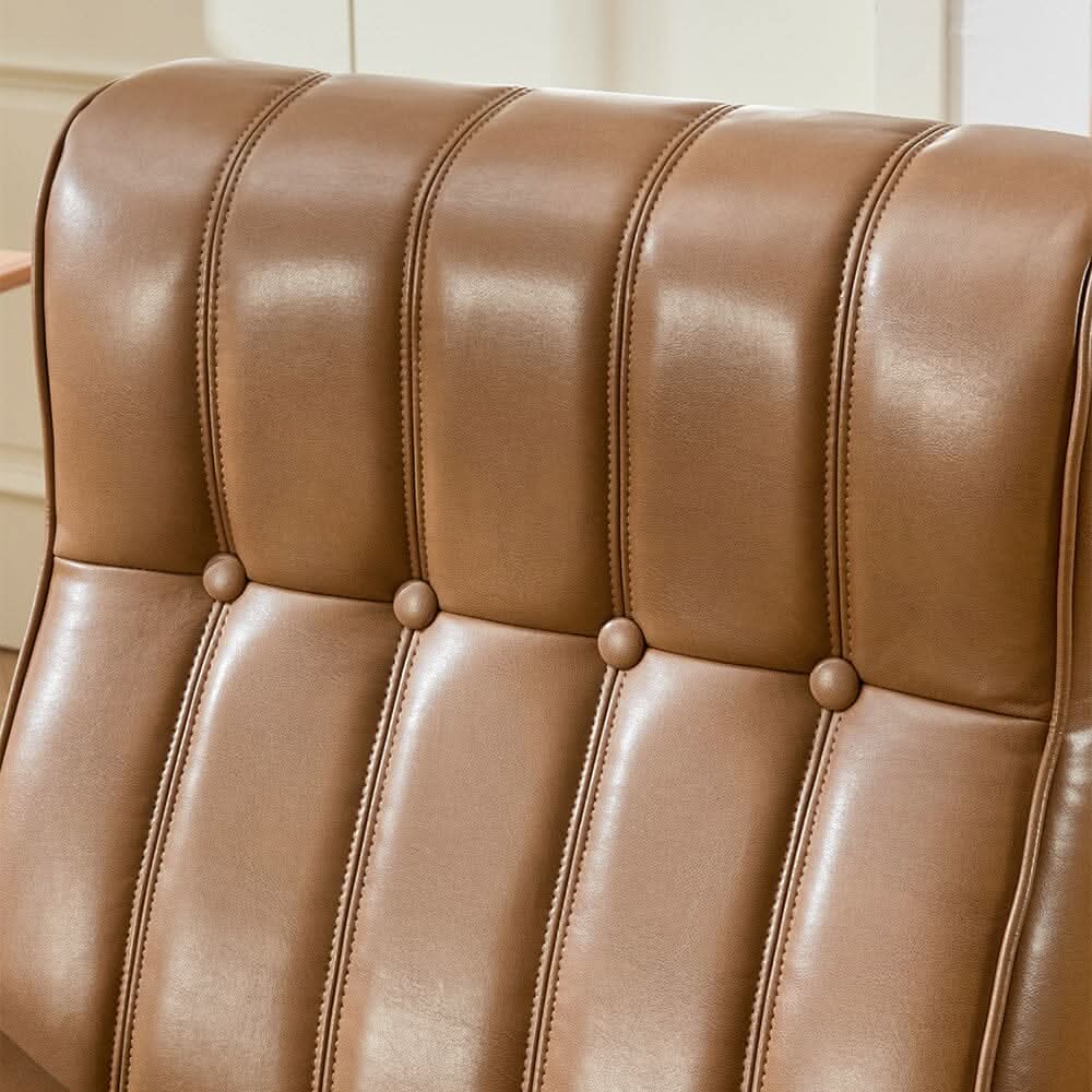 Vertical Stitched PU Office Chair with Gold Frame