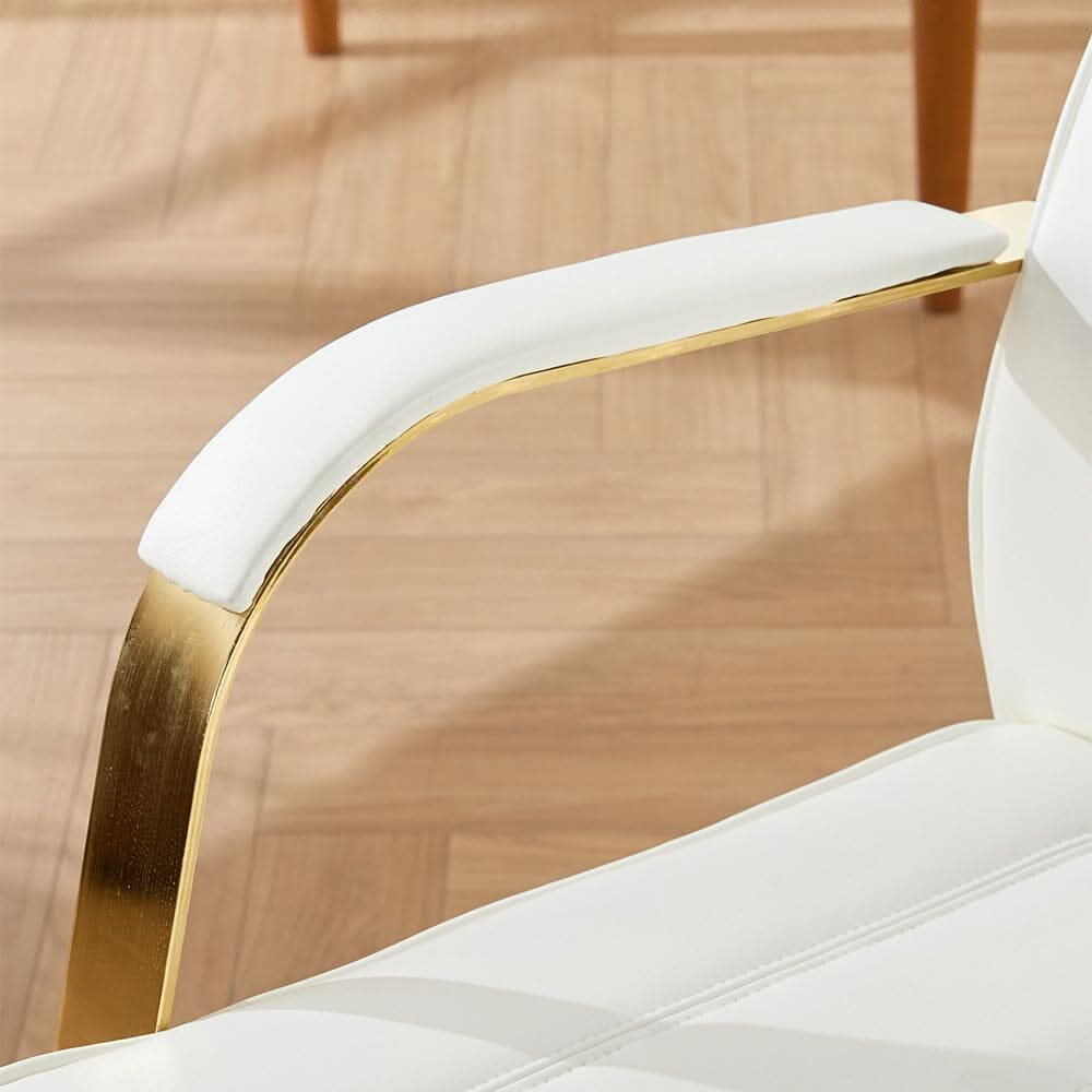 Vertical Stitched PU Office Chair with Gold Frame