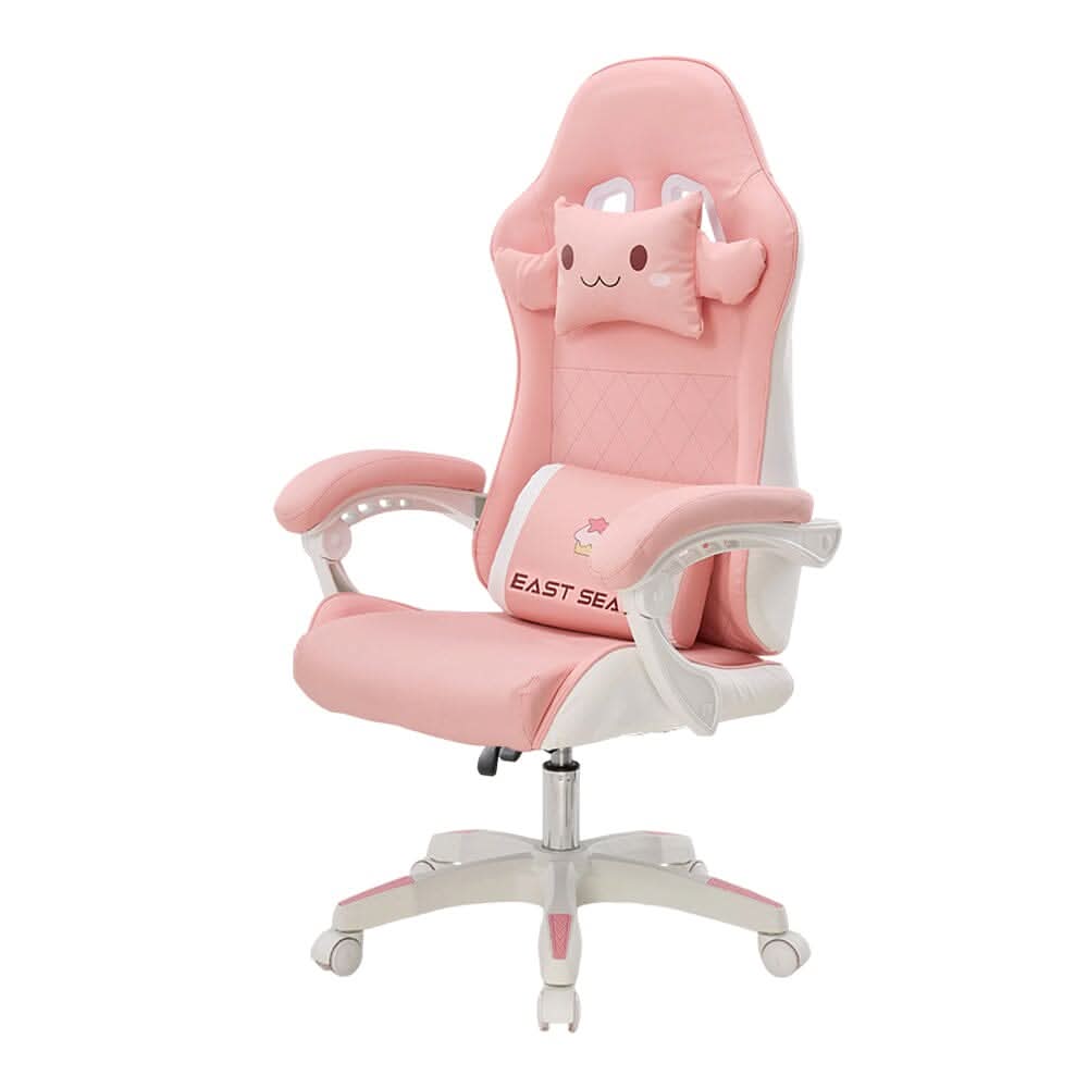 Pink Bunny Ergonomic Gaming Chair with Lumbar Support &amp; Linkage Armrests