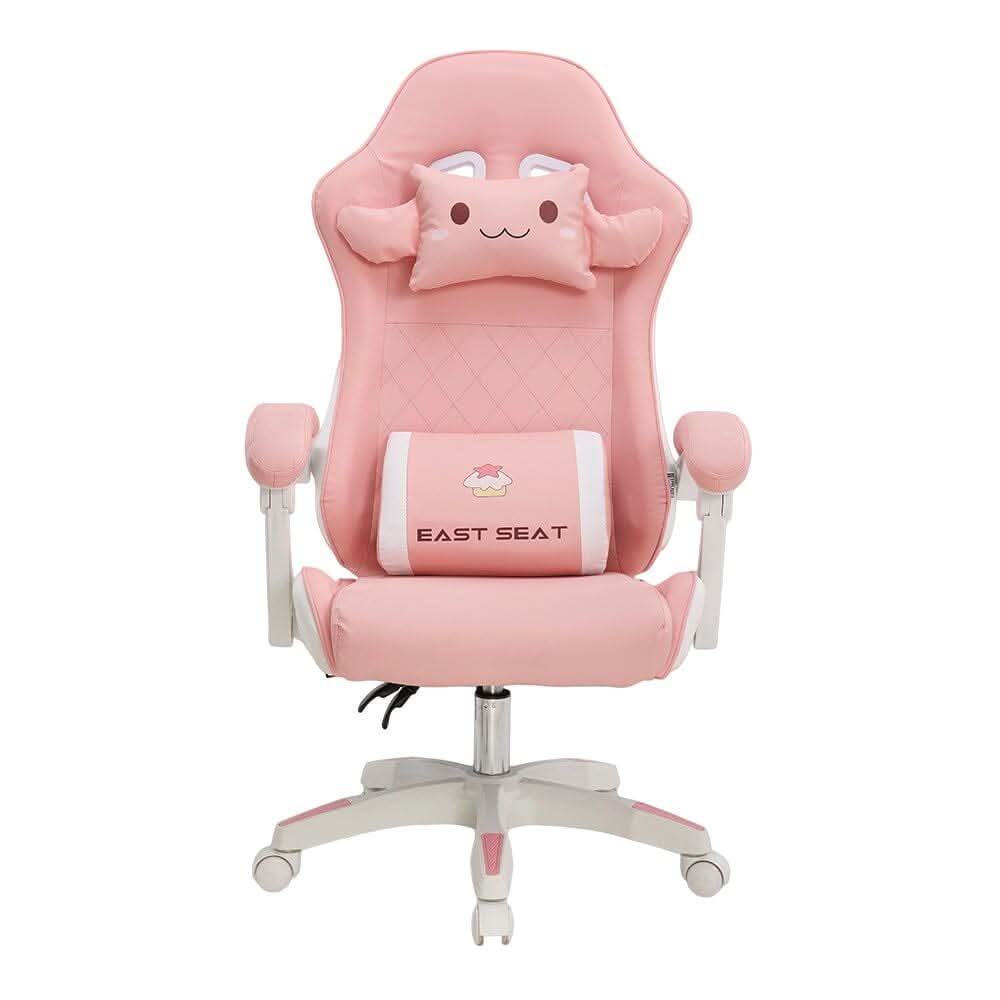 Pink Bunny Ergonomic Gaming Chair with Lumbar Support &amp; Linkage Armrests