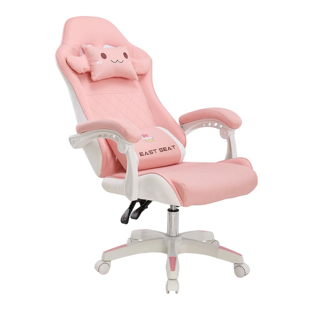 Pink Bunny Ergonomic Gaming Chair with Lumbar Support &amp; Linkage Armrests