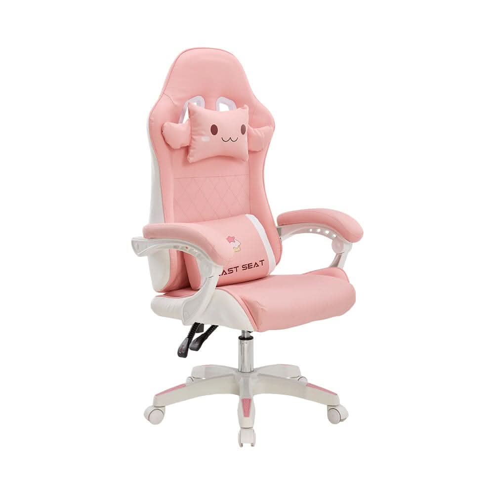 Pink Bunny Ergonomic Gaming Chair with Lumbar Support &amp; Linkage Armrests