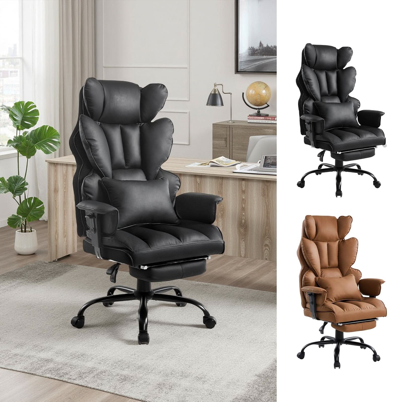 Executive Recliner Office Chair with Retractable Footrest