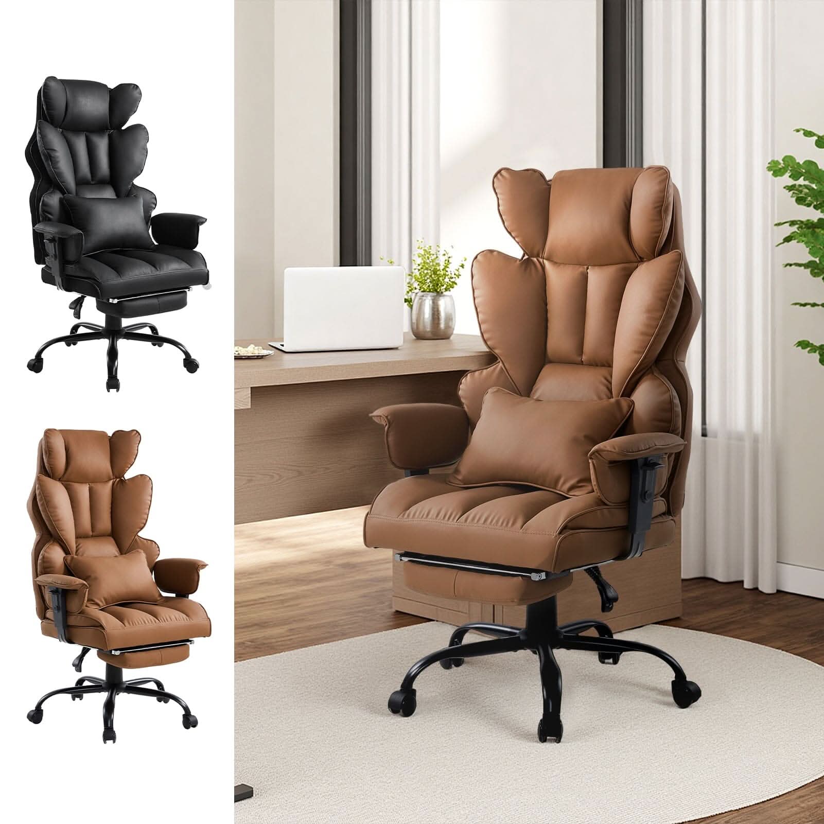 Executive Recliner Office Chair with Retractable Footrest
