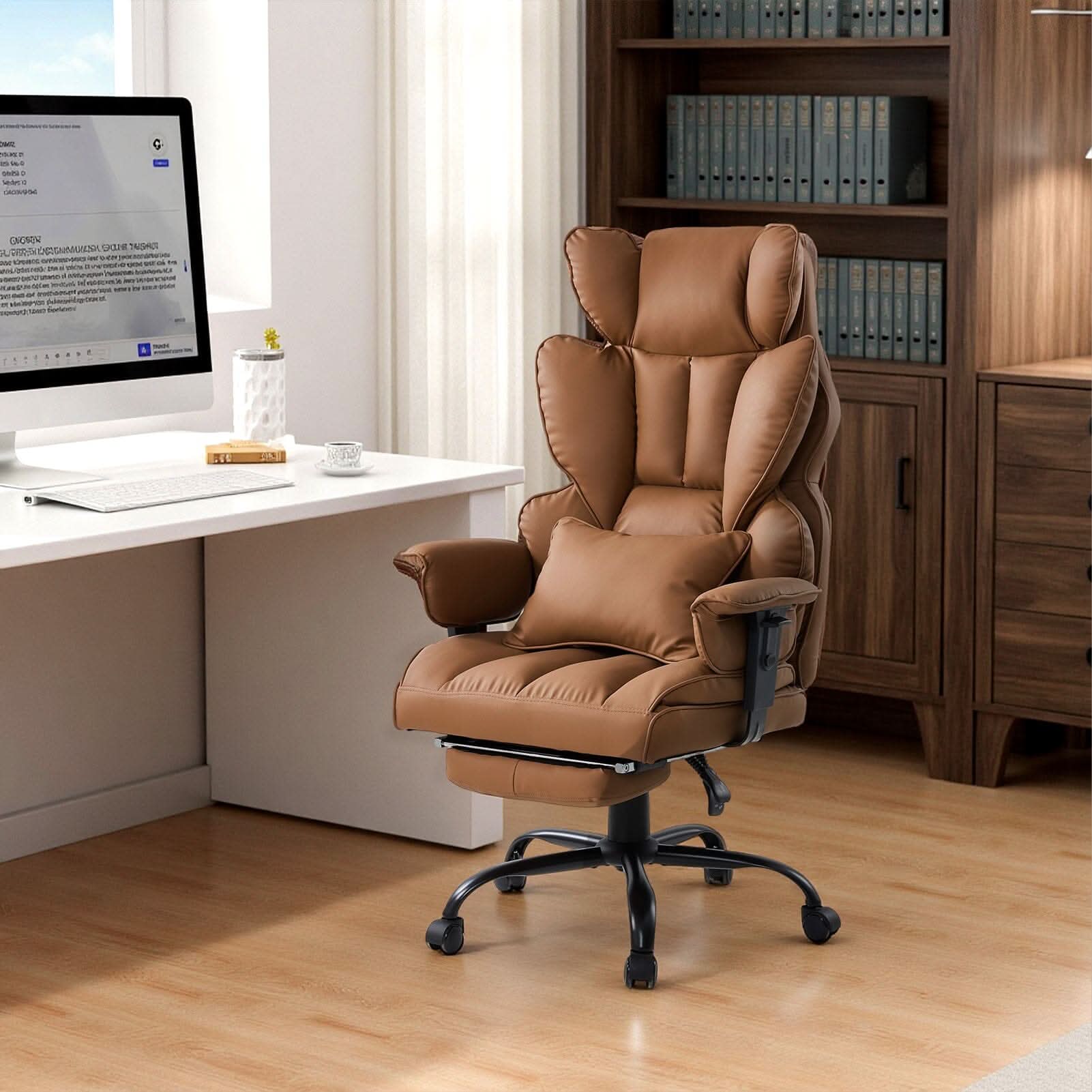 Executive Recliner Office Chair with Retractable Footrest