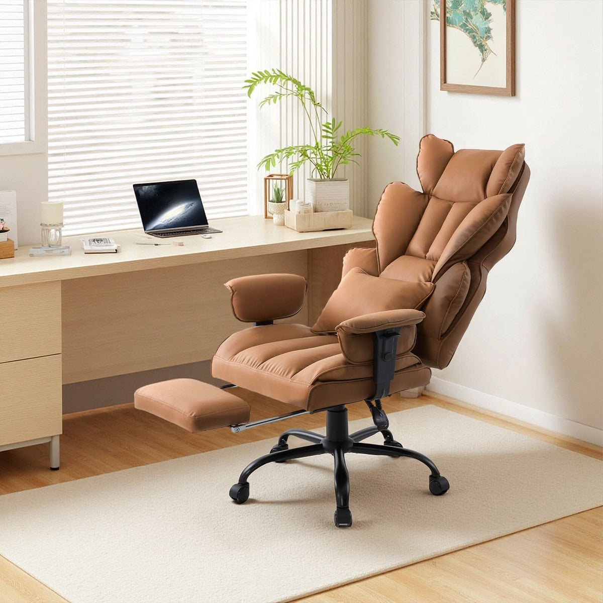 Executive Recliner Office Chair with Retractable Footrest