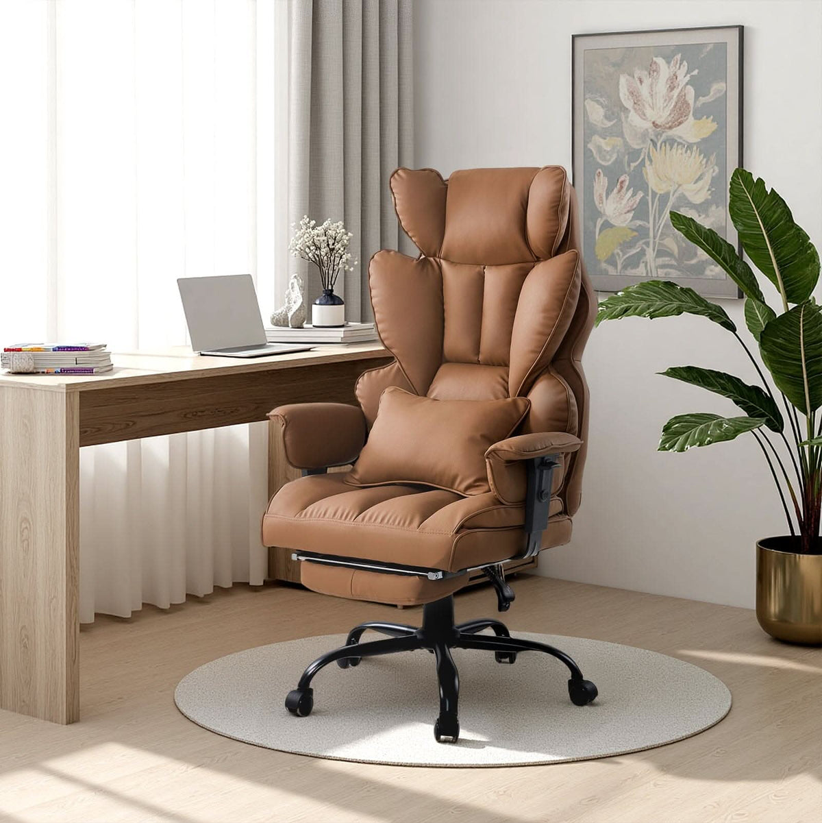 Executive Recliner Office Chair with Retractable Footrest
