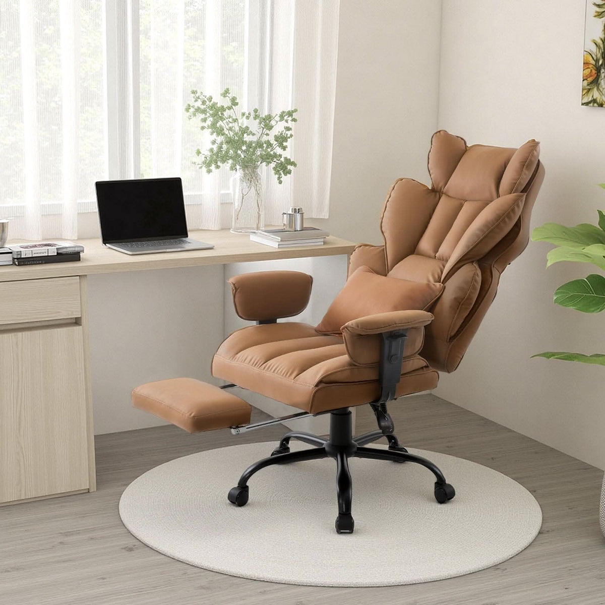 Executive Recliner Office Chair with Retractable Footrest