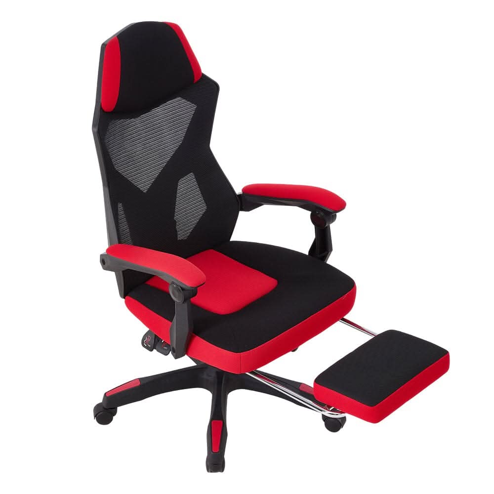 Mesh Gaming Chair with Footrest & Linkage Armrests
